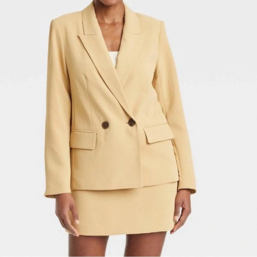 A New Day - Women's Signature Crepe Slim Fit Blazer - A New Da Tan